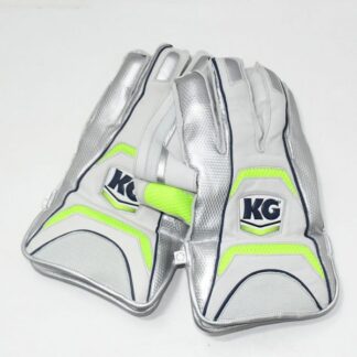 KG Pro Keeping Gloves - Adult - Green and Silver