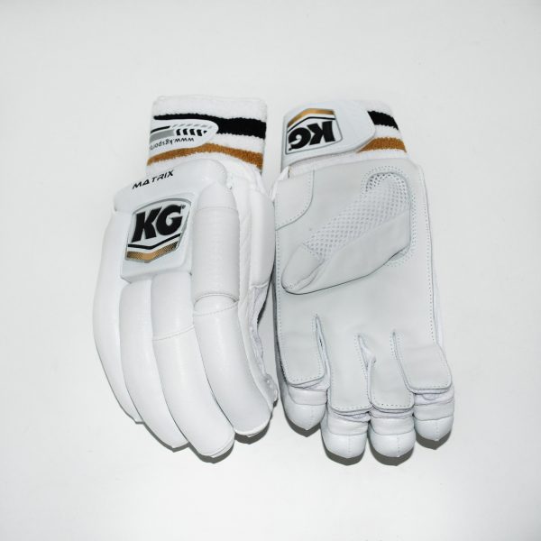 KG MATRIX Batting Gloves 2023 - White Gold - RH - ADULT - ACADEMY - YOUTH - JUNIOR