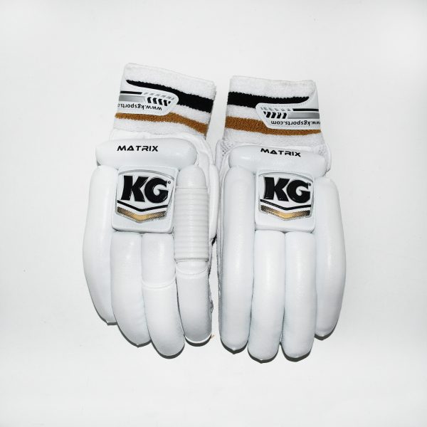 KG MATRIX Batting Gloves 2023 - White Gold - RH - ADULT - ACADEMY - YOUTH - JUNIOR
