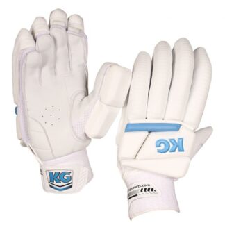 KG PLAYERS Batting Gloves - WHITE BLUE - RH - Adults